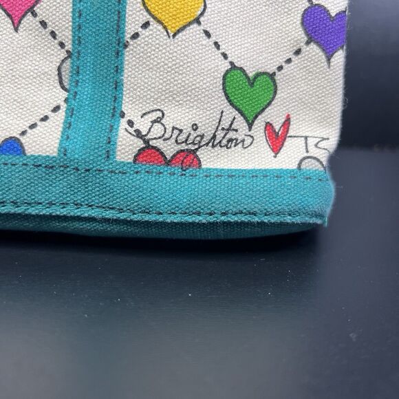 Brighton Love Joy Canvas Heart  Large Tote Bag With Handles Joy Heart Theme - Picture 5 of 15